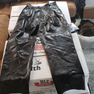 black leather pants